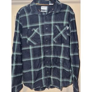 Timberland Long Sleeve Button-Up Collared Plaid Flannel Shirt Size M